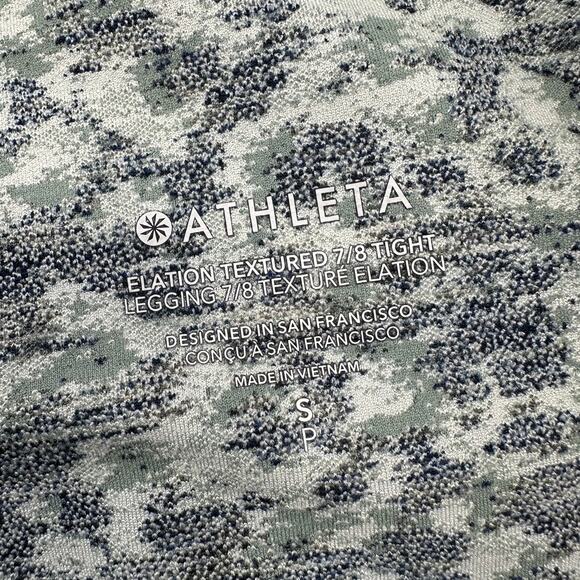 Athleta Leggings Womens Small Petite Blue Elation Textured 7/8 Meadow Snowfall - Picture 4 of 11